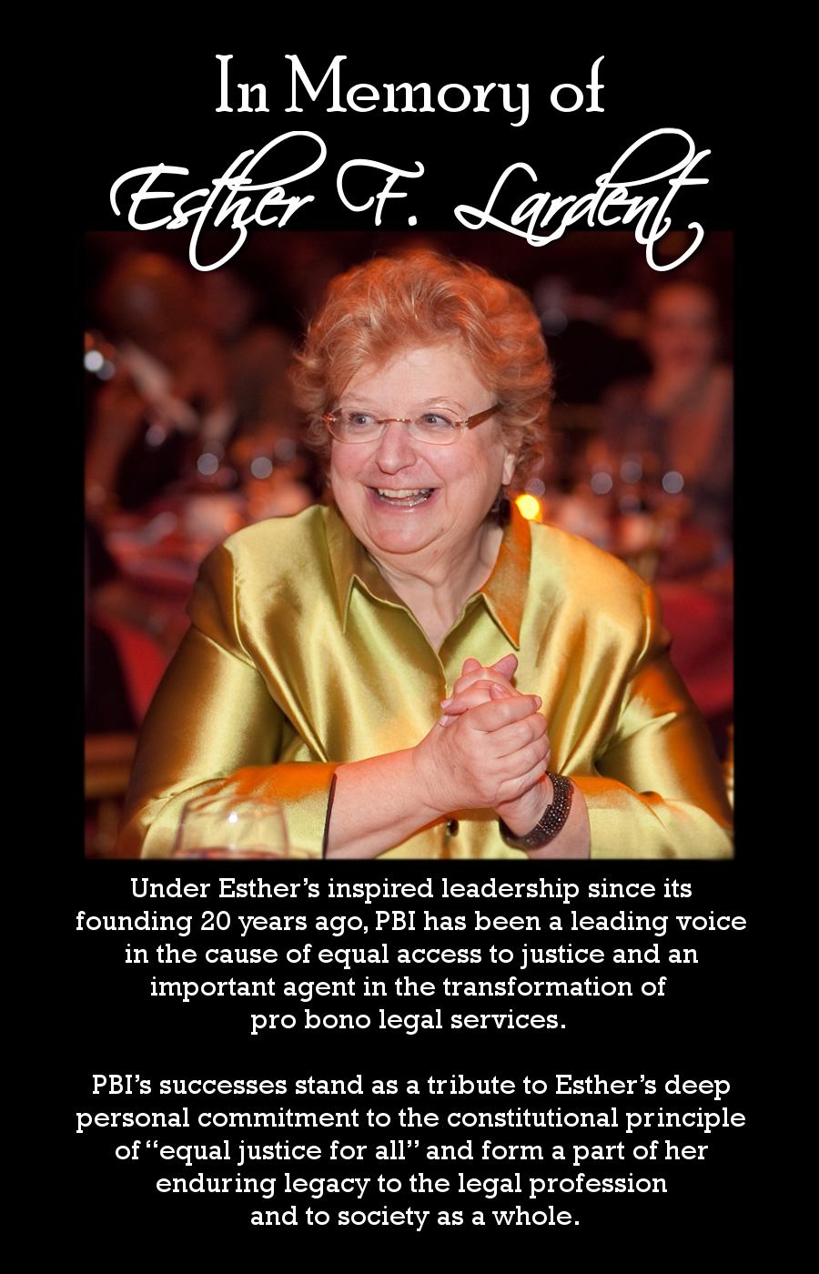 In Memory of Esther F. Lardent